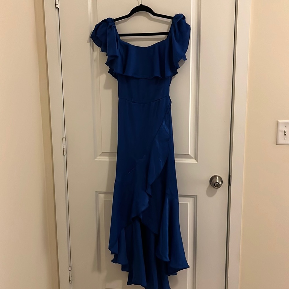 Off the Shoulder Royal Blue Dress